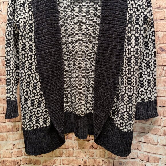 Black Rivet Open Cardigan Black/White Size Large - Picture 2 of 8